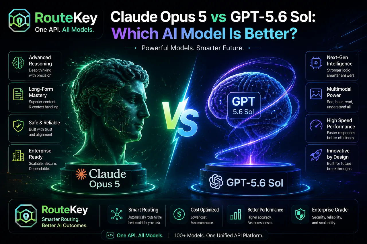Claude Opus 5 vs GPT-5.6 Sol model comparison illustration